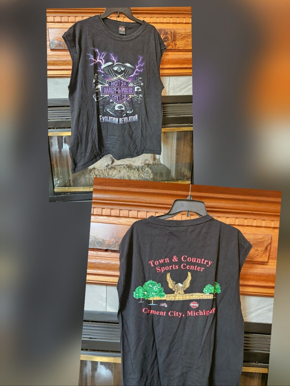 Vintage 1995. Harley-Davidson Black Tee with Purple Lightning Graphic Size Large